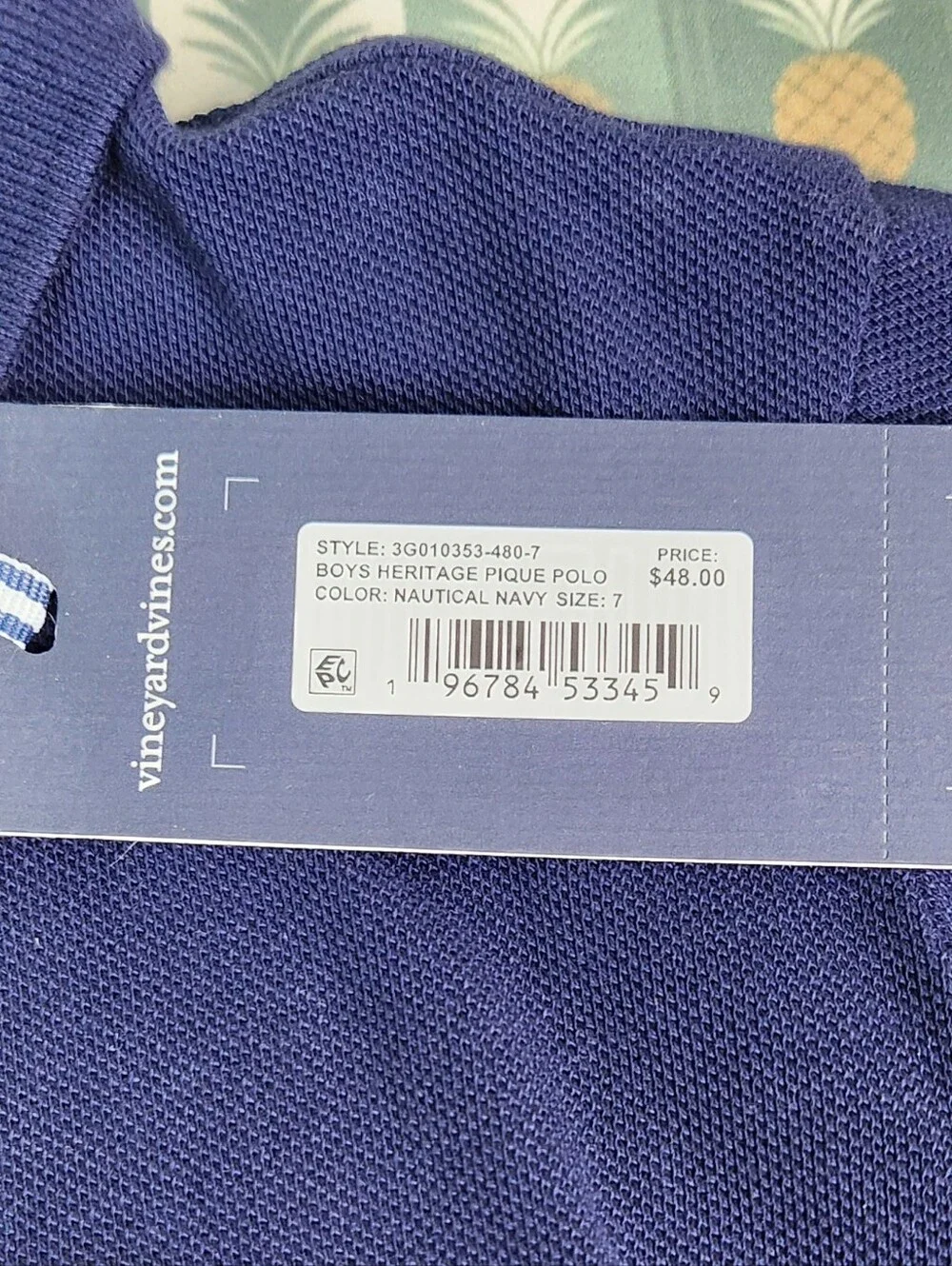 Vineyard Vines Boys Nautical Navy Blue Polo Shirt